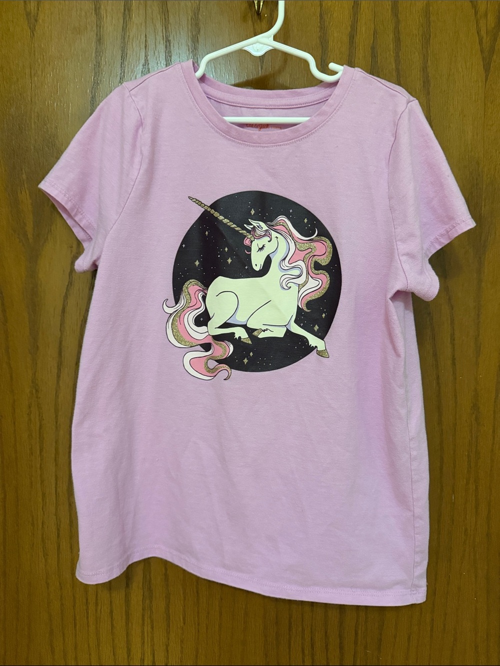 Cat & Jack Pink Unicorn Graphic Tee - Short Sleeve